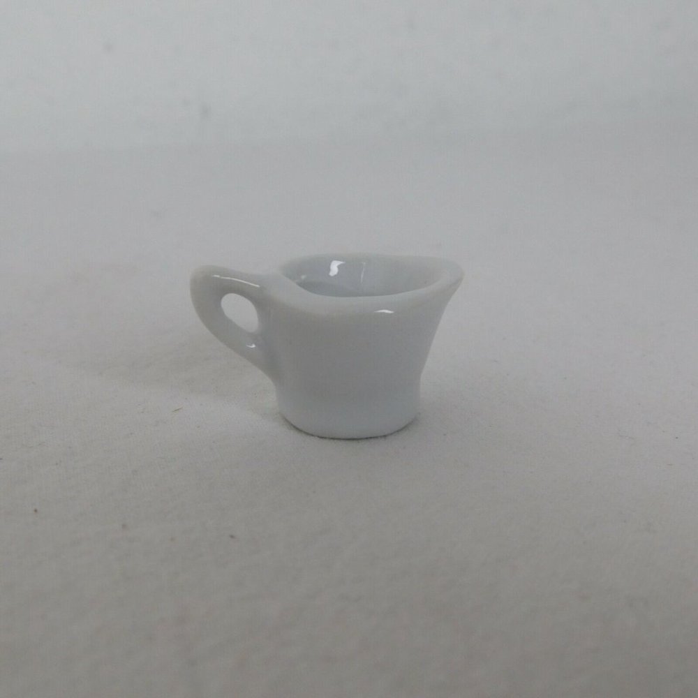Porcelain 13 Piece Mini Miniature White w/Flower Basket Tea Set Teapot Dolls - Picture 7 of 11